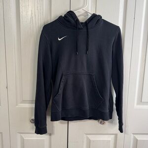 Nike black embroidered logo swoosh hoodie size medium